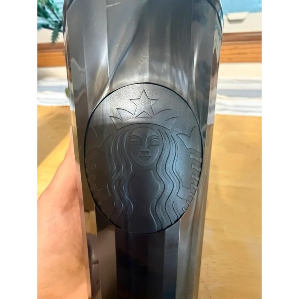 Brand New Starbucks 16oz Black Tumbler with Lid and Straw